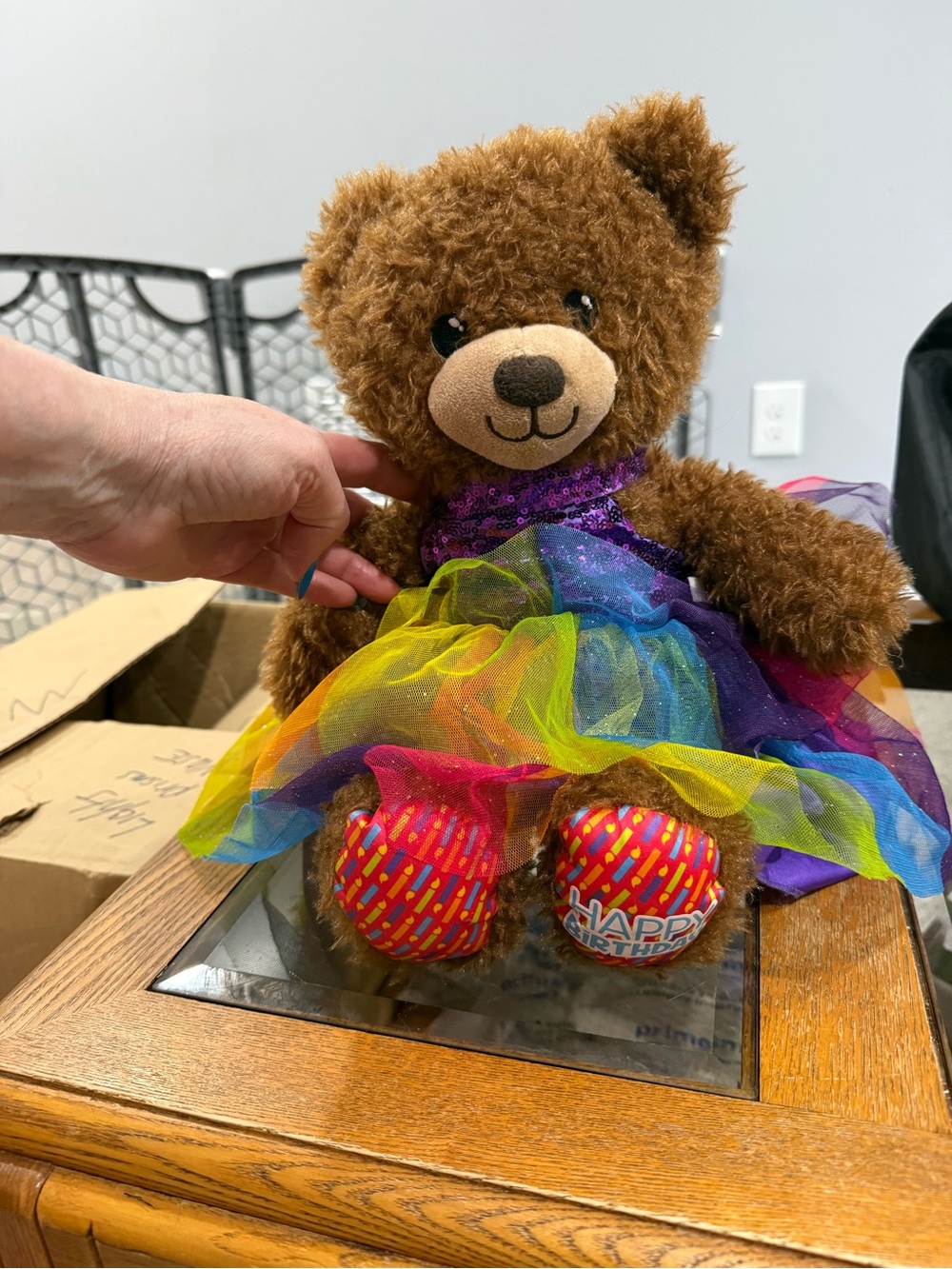 Build a Bear  Workshop Happy Birthday Bear with Sequin Party Dress 16"